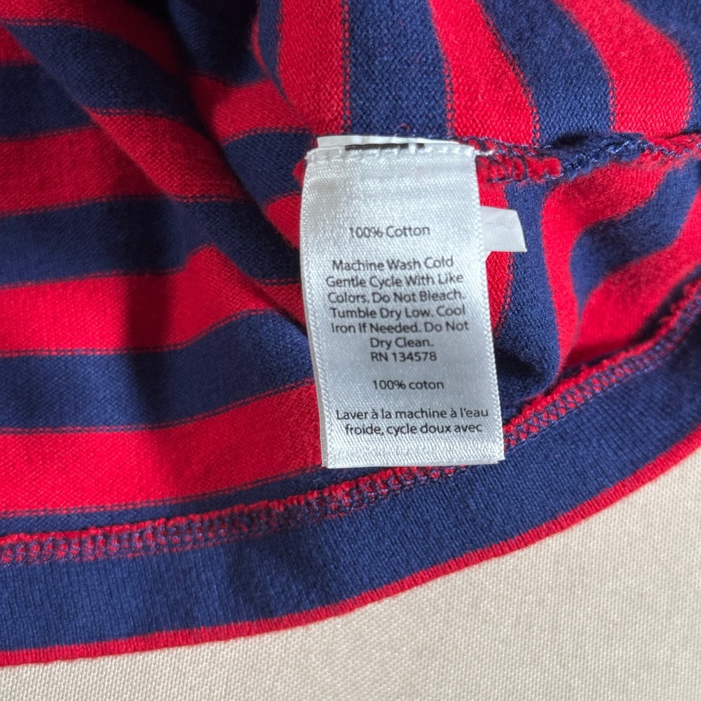Vineyard Vines Red Navy Striped 3/4‎ Sleeve Boat Neck Dress Medium Preppy NWT - Picture 8 of 10